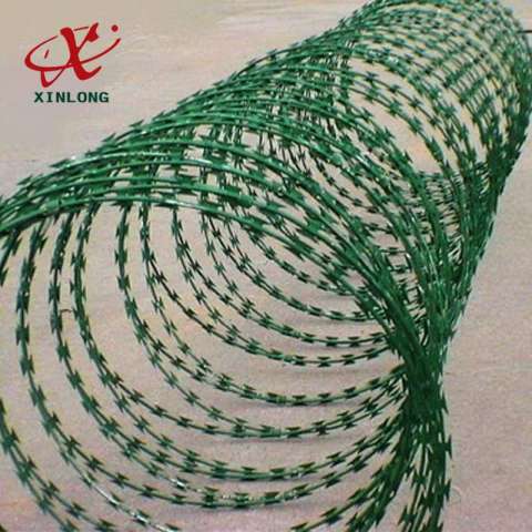 Electro galvanized iron barbed wire with chain link fence